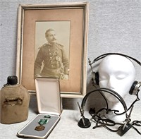 EARLY MILITARY SOLDIER PICTURE HEADSETS  AWARD LOT
