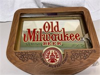 Old Milwalkee Mirrored Plastic Bar Sign