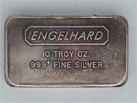 10 Troy Ounce Engelhard Silver Bar