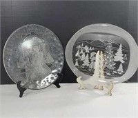 Holiday Frosted Glass platters