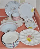 Egg Plate, Chinese Rice Bowls, and Serving