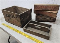 Cheese boxes, knife box, crate
