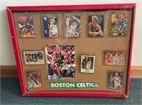Larry Brid shadow box with cards 21” x 17”