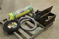 1/2" Soaker Garden Hose, 50Ft, Wooden Box & Yard