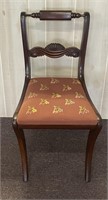 Wood Upholstered Tapestry Seat Side Chair