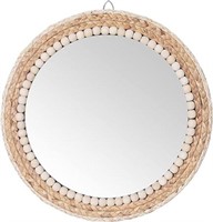 SWTHONY 15 Inch Boho Round Hanging Wall Mirror Dec