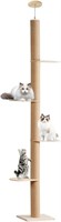 OKSTENCK Cat Tree 4-Tier Floor to Ceiling Cat Towe