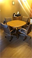 Kitchen Table with 4-chairs on wheels