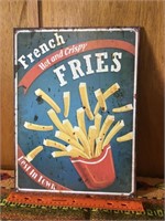 French fries metal sign