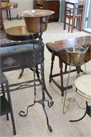 METAL PLANT STAND WITH COPPER POT 44"HIGH
