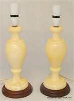 Vintage Pair of Marble/Onxy Table Lamps