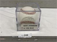 Nick Johnson Signed Baseball