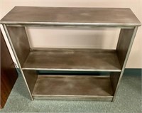 Silver painted 2 shelf bookcase 30x10x29