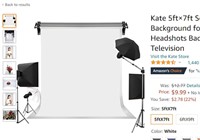 Kate 5ft×7ft Solid White Backdrop Portrait Backgro