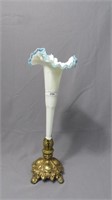 Fenton single lily epergne in SP holder