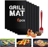 NEW! BBQ Grill Mat Set of (6+1) - Non Stick Oven