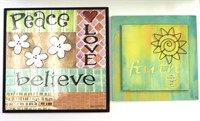 Peace 9"x9" & Faith 7"x7" Wall Art