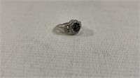 Diamond & Black Sapphire .925 Silver Ring