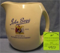 John Begg whiskey advertising pitcher