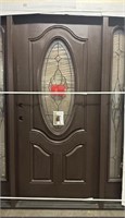 Leaded glass exterior door