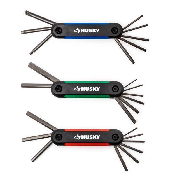 SAE/Metric Folding Hex Key Set with Bonus Torx Set