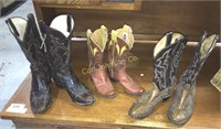 BOX OF 3 PAIRS COWBOY BOOTS, SIZES BELOW