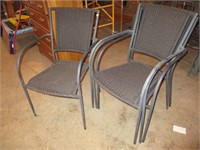 Lot (4) Woven Seat Patio Chairs