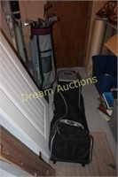 Golf Bag & Older Clubs, Golf Travel Bag & Statue