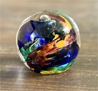 Glass Paperweight - Signed