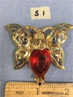 Butterfly pin with inset stones         (K15)