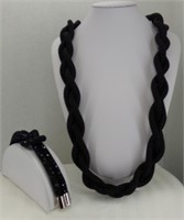 34" Chico's Black Necklace & a Black Bracelet