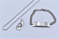 Sterling Silver Necklace, Earring &