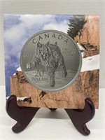 RCM 2014 $20 9999 Fine Silver Coin - Bobcat