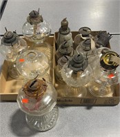 2 Flats of Oil Lamps and Parts