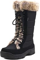 AUSLAND Women's Winter Snow Boots Black Tall