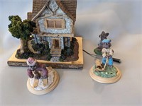 Melvin Yost Handmade House & Bear Figurines