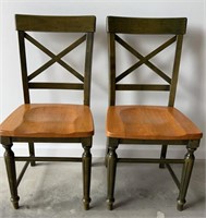 2 Pier 1 Import Side Table Chairs Solid Oak