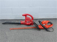 Lot Of 2 - Electric Hedge Trimmer And Blower