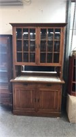 2 piece antique oak hutch