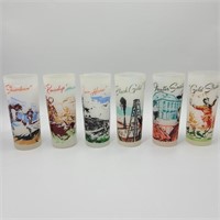 Set of 6 Frosted Wild West Glasses