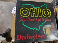 OHIO "Heart of it All" Budweiser LightUp Sign