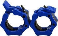 Lot of 3 Clout Fitness Barbell Clamps  2 In.  Blue