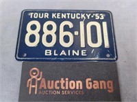 Kentucky Bike Plate 1953