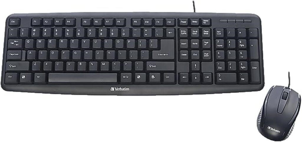 Slimline Corded USB Keyboard and Mouse - Black FFP