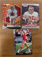 Lot of 3 1990-2021 Joe Montana NFL cards