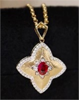 Natural Ruby 18Kt Gold Pendant