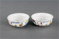 Pair Chinese Doucai Porcelain Chicken Cup Chenghu
