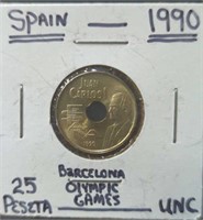 Uncirculated 1990 Barcelona Olympic games Spanish
