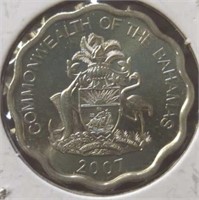 Uncirculated 2007 Bahamas coin