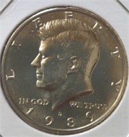 Uncirculated 1989d Kennedy half dollar